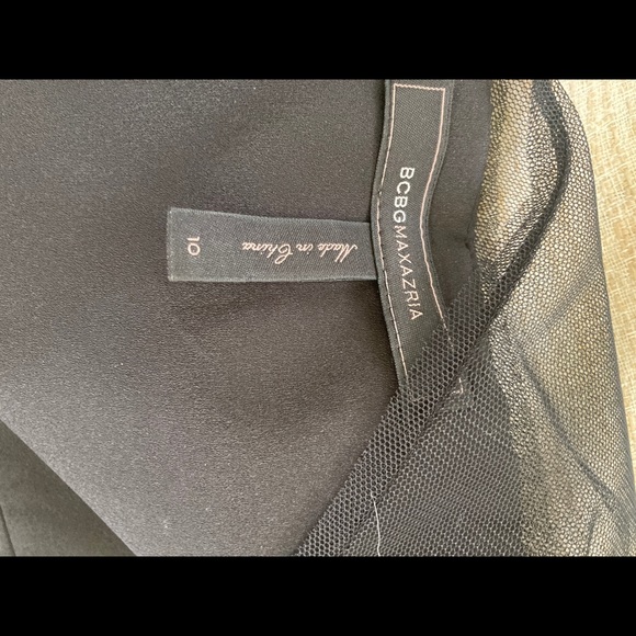 BCBG Black Mesh Sequence Pleated Dress - Picture 8 of 13